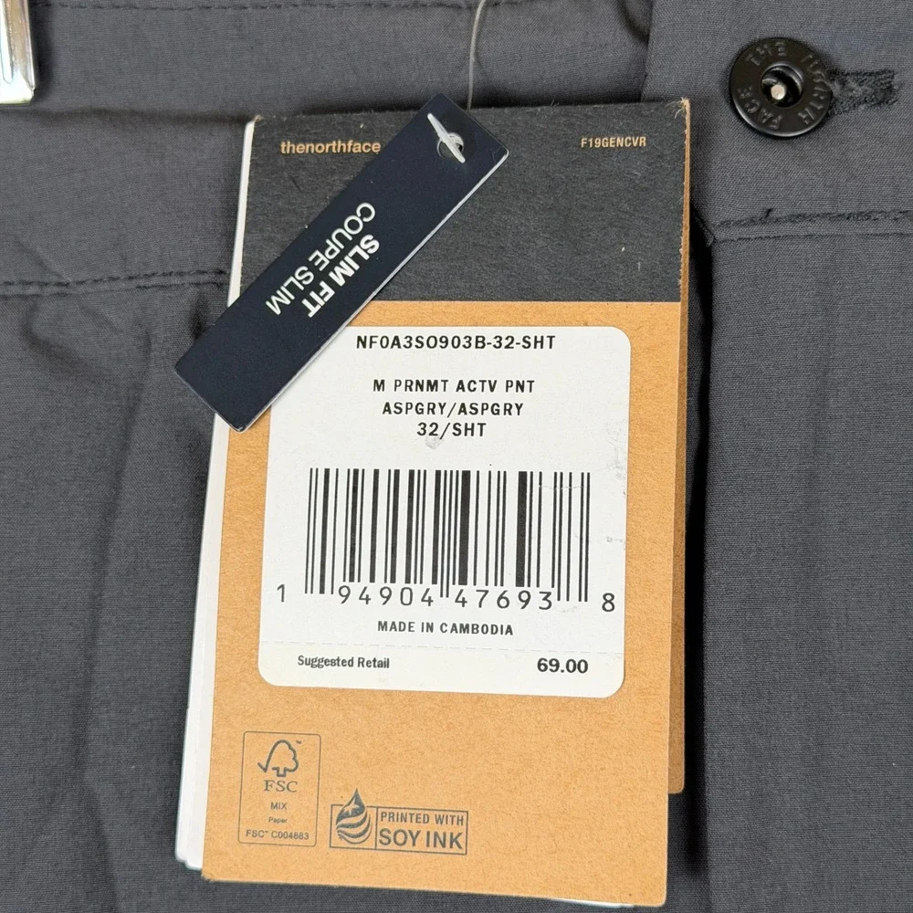 The North Face Paramount Active Pants Mens 32x30 Gray Outdoor Hiking NWT $69